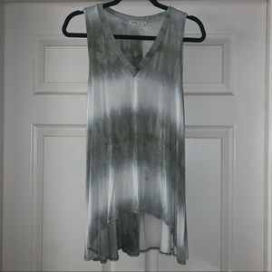 🚫SOLD🚫White and Green Tie Dye Tank Top